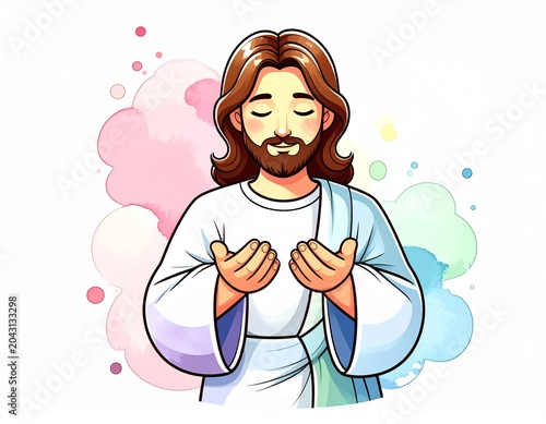 cute Jesus Christ cartoon illustration