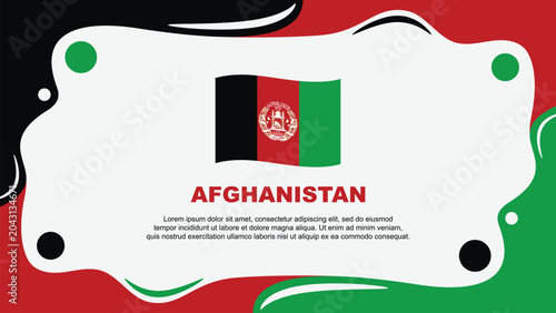 Afghanistan Flag Abstract Background Flat Design Template. Afghanistan Independence Day Banner Wallpaper Vector Illustration. Afghanistan Cartoon