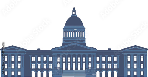 Tableau sur toile Historic government capitol building illustration, classical civic architecture