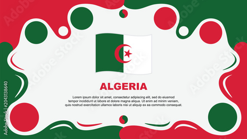 Algeria Flag Abstract Background Flat Design Template. Algeria Independence Day Banner Wallpaper Vector Illustration. Algeria