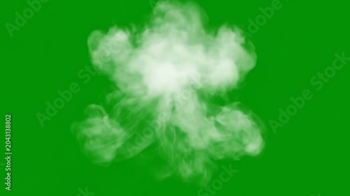 Explosion cloud effect smoke puff fog mist steam white particles explosion blast impact energy abstract motion background green screen alpha channel overlay vfx 4k Video