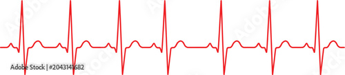 Foto Red heart beat line showing a healthy normal human heart rate