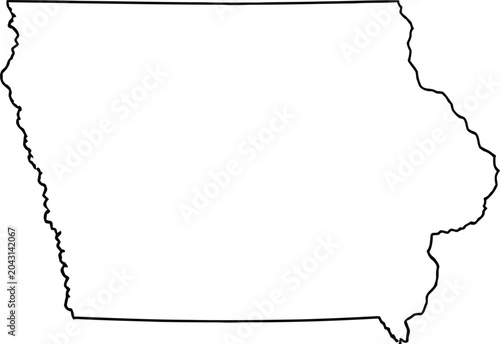 Konstfotografi Simple black outline map of the state of iowa in the united states