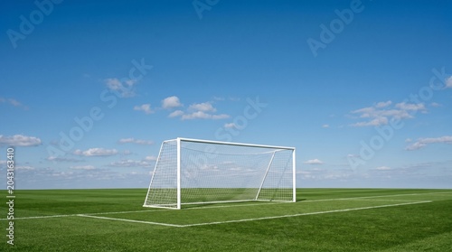 Football Soccer Background with Close Up of Football Pitch White Lines on Green Grass