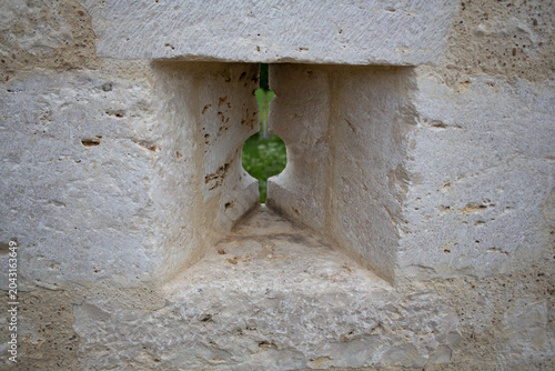 Tablou pe pânză Meurtrières en pierre dans la tour César, donjon médiéval de Provins