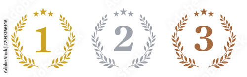Photos Minimal award icon collection with gold silver and bronze ranking symbols isolated on transparent background