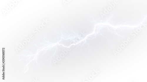 Tableau sur toile Blue electric lightning strike glowing storm background.