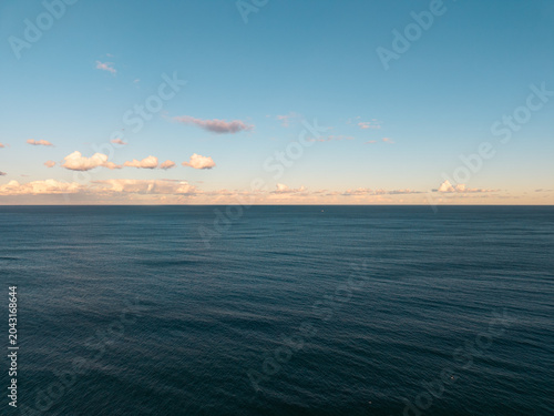 Beautiful view of ocean horizon on a sunny day.