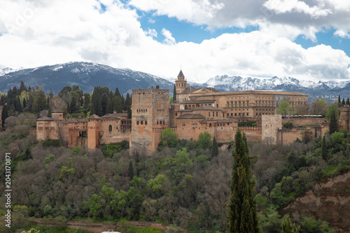 Alhambra fortress palace in Granada, Spain