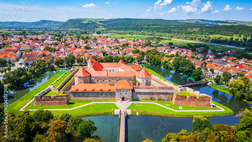 Historical Fagaras Citadel located in Transylvania region, Romania.