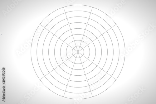 Blank spider web graph paper for diagram and data visualization  