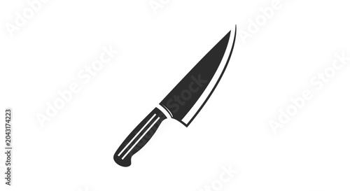 Fotografi A sharp kitchen knife with handle.