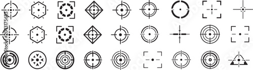 Vászonkép Sniper target aim shoot icon collection