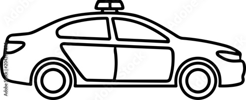 Tableau sur toile A black and white line drawing of a taxi.