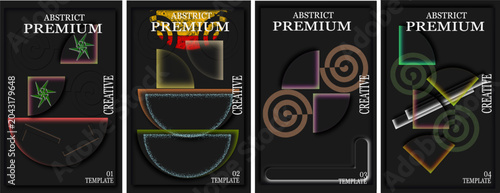 Bild auf Leinwand Abstract digital graphic design with futuristic tech elements and glowing neon e