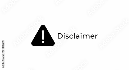 Black exclamation mark in a triangle with the word 