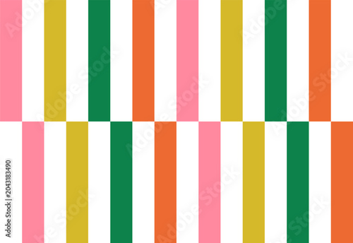 Bold stripe seamless pattern. Multicolor fancy rectangle shapes background. Vector illustration.