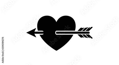 Принти на полотні Heart Pierced by Arrow Vector Illustration