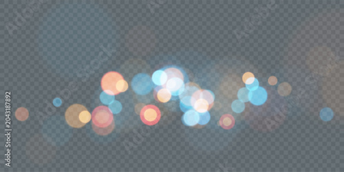 Colorful Glowing Bokeh Lights Background, Abstract Blurred Circles Vector Design