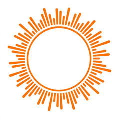 orange sunburst pattern on white background geometric