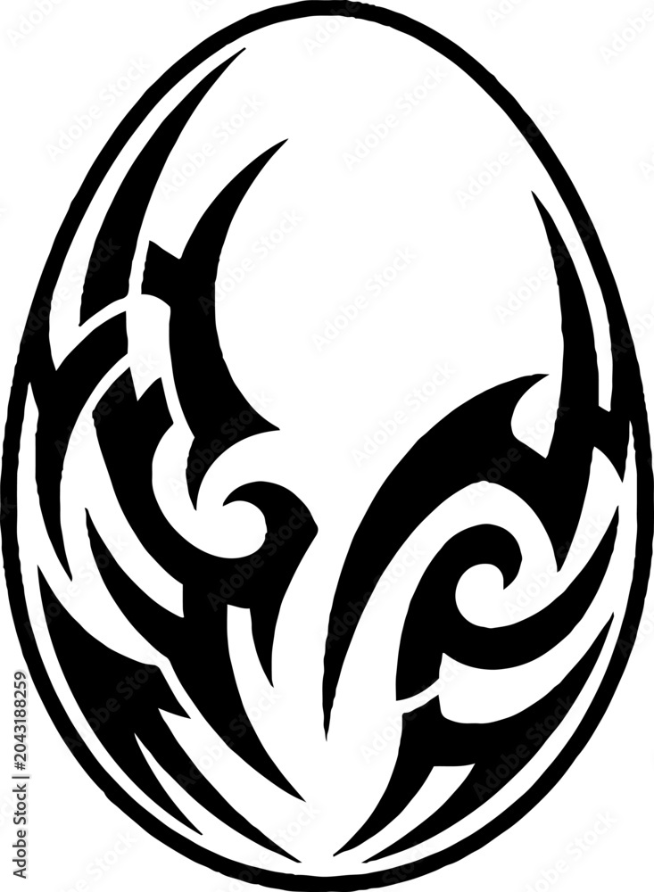 Obraz premium Tribal motif design within an oval frame