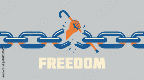 Cuadro en lienzo Broken Chain Symbolizing Freedom from Elder Abuse