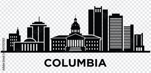 Foto Columbia south carolina city skyline silhouette vector illustration