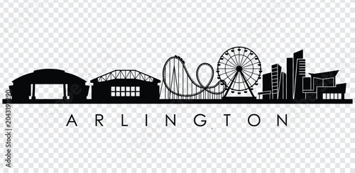 Bild auf Leinwand Arlington texas city skyline silhouette