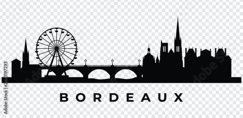 Canvas-taulu Bordeaux city skyline silhouette