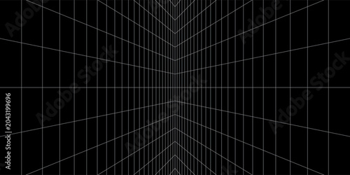 Foto Futuristic perspective grid box