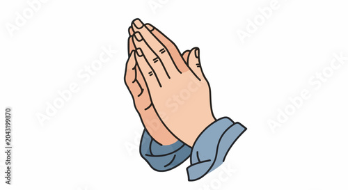Cartoon hands clasped together in a gesture of prayer