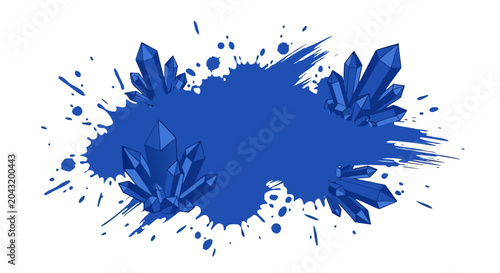 Foto Cobalt blue blot with crystal formations