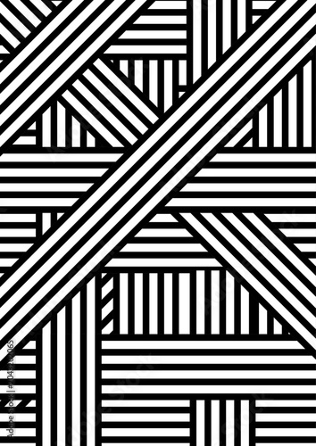 abstract black and white striped design