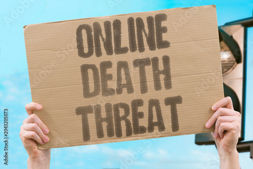 Slika na platnu "Online death threat" Cyber harassment includes life endangerment