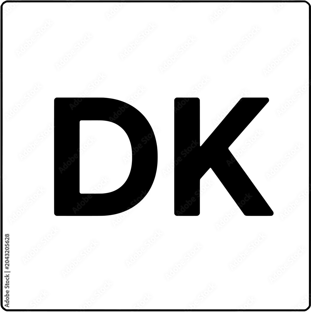 Fotografía DK Country Code Symbol Denmark Identifier Icon