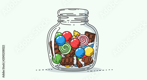 Tableau sur toile Assorted Candies in a Glass Jar