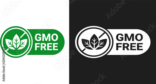 Tableau sur toile Gmo free labels for food and product packaging design