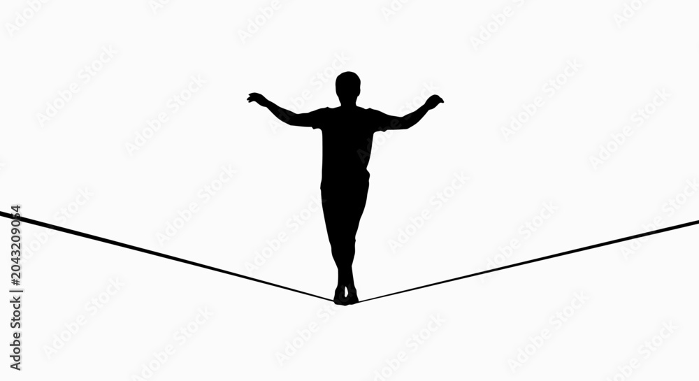Foto Tightrope Walker Silhouette Vector