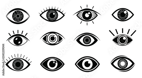 Fotografia Human Eye Icon Set