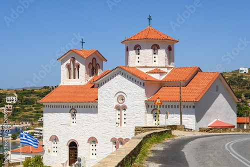 Tableau sur toile The Church of Saint Philip located in Batsi of Andros