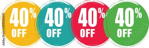 sale, discount, percentage, off, promotion, offer, deal, price, badge, tag, circle, sticker, colorful, round, retail, marketing, label, banner, special, vector, clearance, market, commercial, store, d
