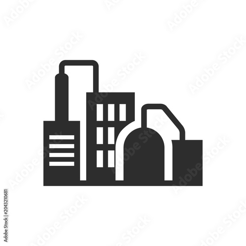 Foto Industrial building with tanks, vector icon