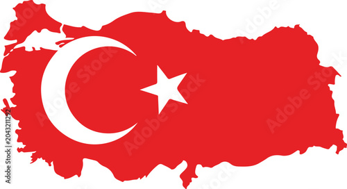 Quadro su tela Map of turkey with national flag pattern