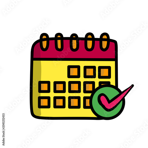 Desktop calendar icon illustration