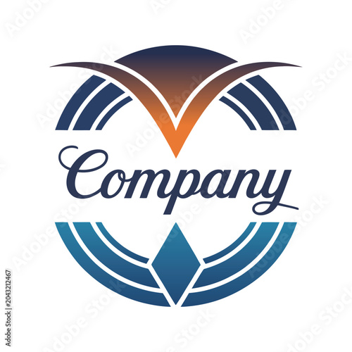 Vintage company logo badge with shield ribbon emblem and guarantee seal vector design