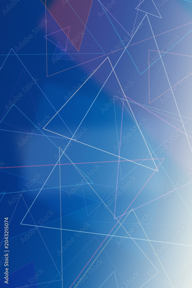 Fototapeta premium A blue geometric abstract field with violet highlights and intersecting polygon lines, creating an elegant futuristic background with room for messaging.
