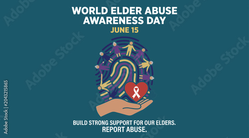 Tableau sur toile Fingerprint Pattern on Elder Abuse Awareness Day Poster
