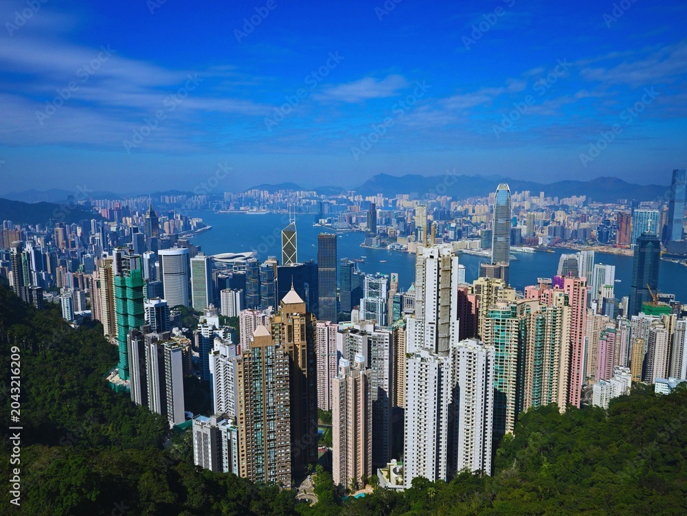 Fototapeta premium aerial view of downtown china
