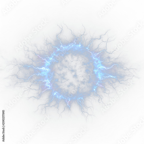 Foto Dark Blue Thunderstorm With Electric Lightning Strike And Bright Energy Flash Ab