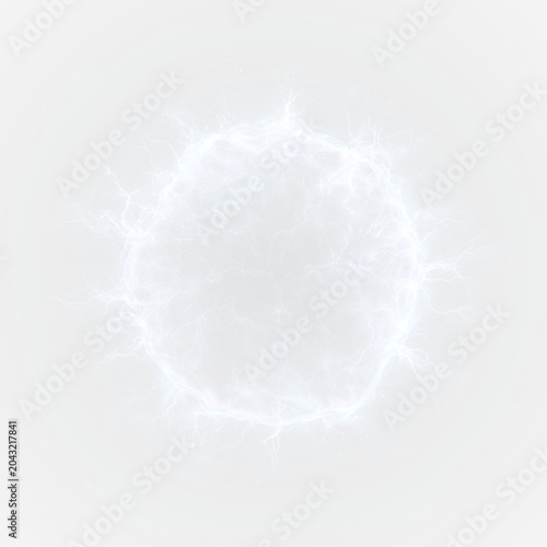 Cuadro en lienzo Dark Blue Thunderstorm With Electric Lightning Strike And Bright Energy Flash Ab